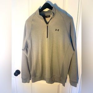 Mens grey Under Armour 1/4 zip sweater. Size XL